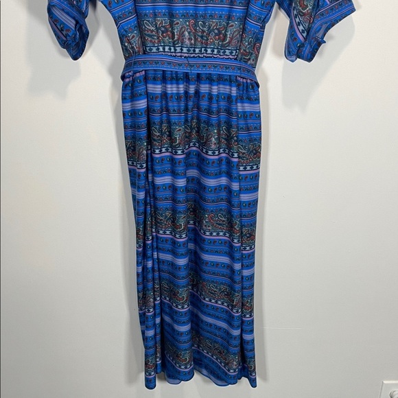 Blue Paisley Patterned Maxi Dress - Picture 6 of 7